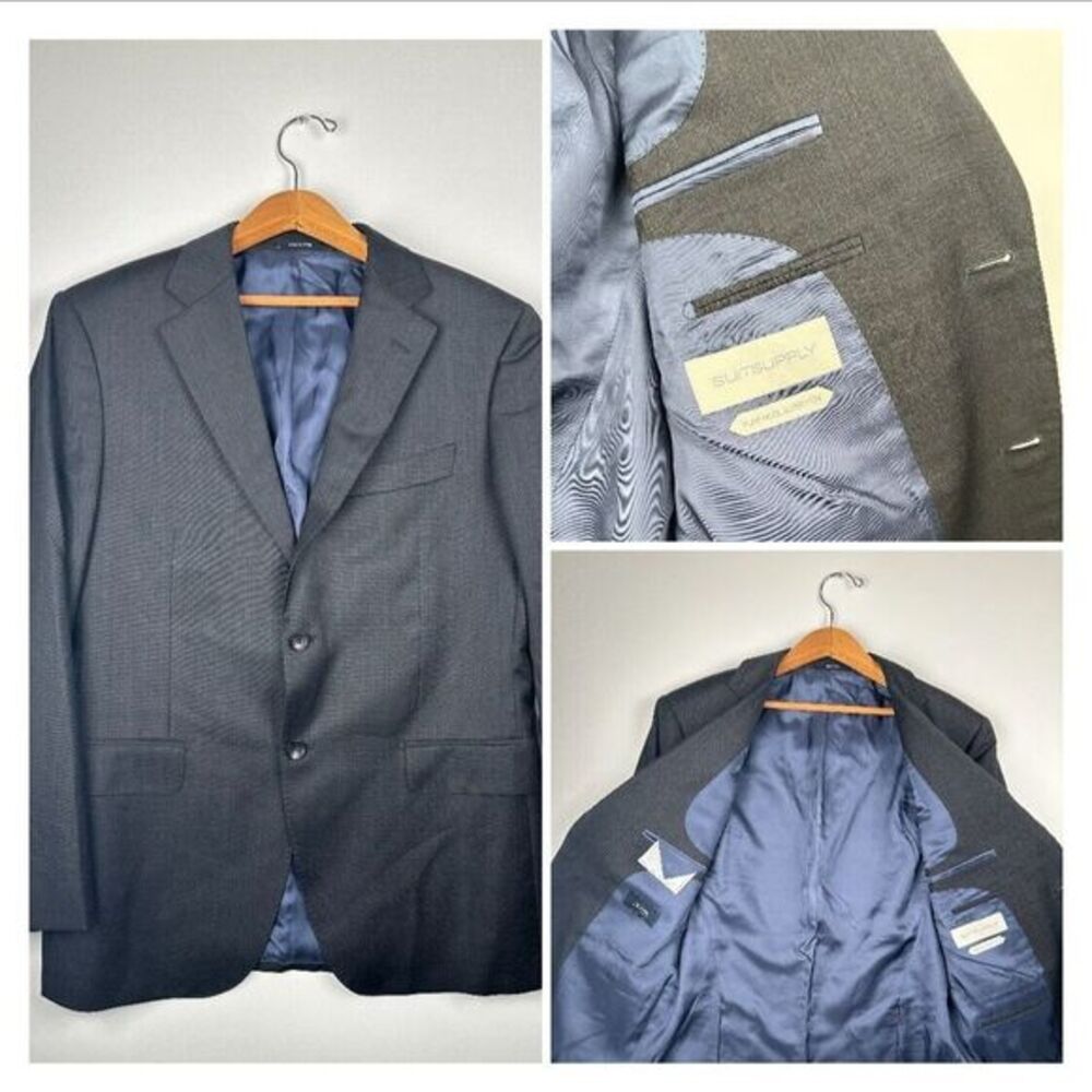 Mens 42 SuitSupply X Zignone Napoli Slim Navy Super 110s Blazer‎ Sport Coat